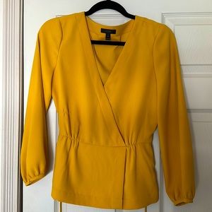 J. Crew wrap front, tie waist, side zip top